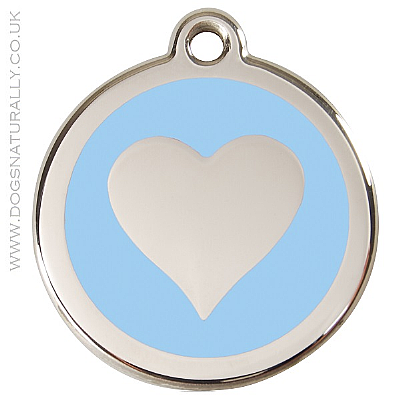 Light Blue Heart Dog ID Tags (3x sizes)